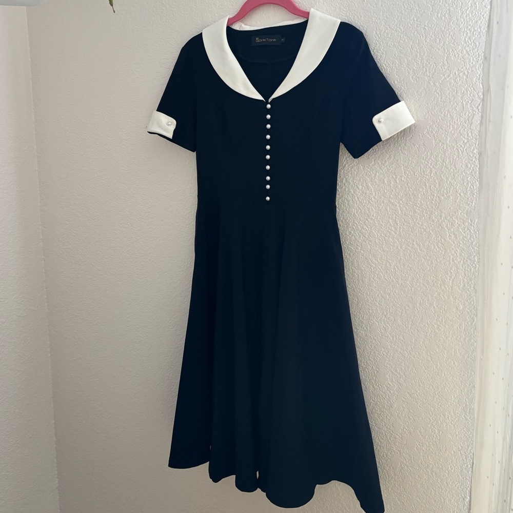 Elegant Black and White Dress